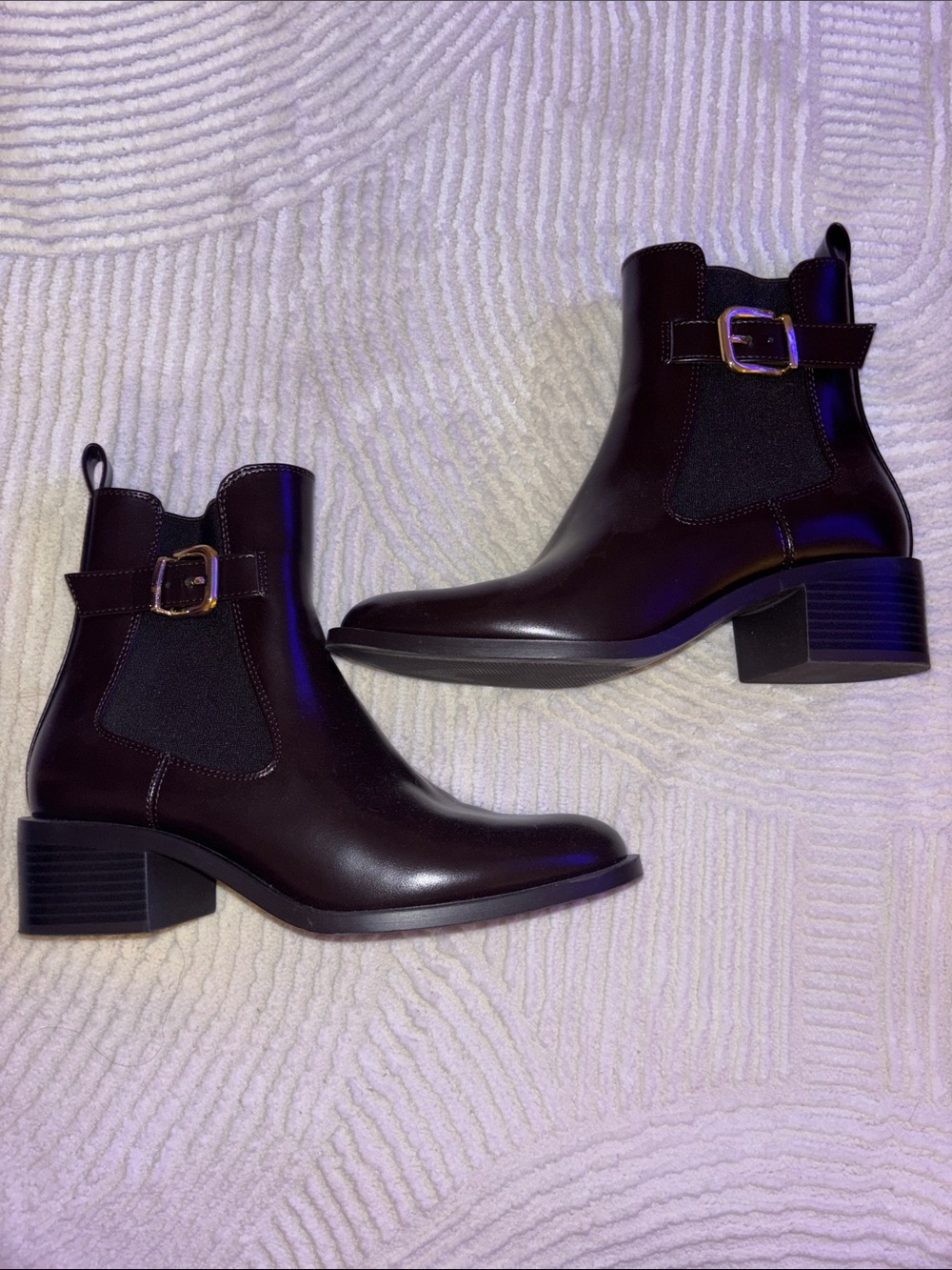 Zara Dark Brown Chelsea Ankle Boots with Buckle